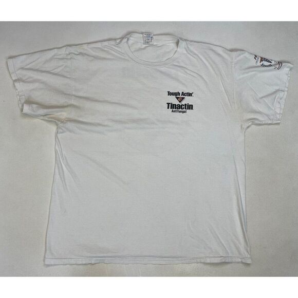 VINTAGE Tinactin Antifungal Promo Graphic 1999 T-shirt Men XL White 90s - Picture 4 of 11